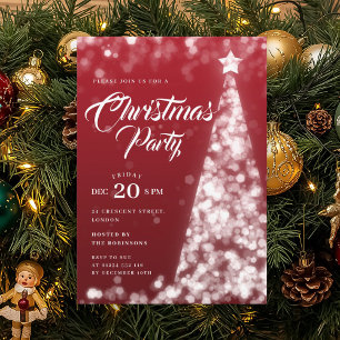 Eleganter roter Weihnachtsbaum für die Weihnachtsf Einladung
