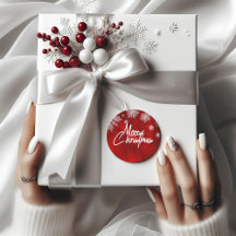 Eleganter Roter Weihnachtsschneeflocken Rundaufkle