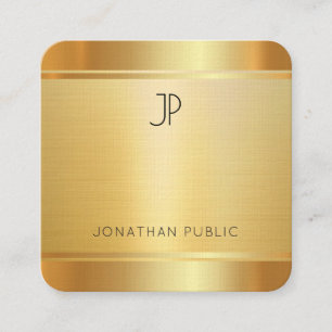 Eleganter Rounded Luxury Imitate Gold Premium Line Quadratische Visitenkarte