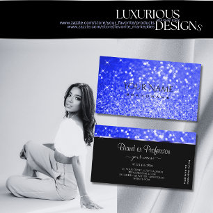 Eleganter Royal Blue Glitzer Luminous Sparkle Star Visitenkarte
