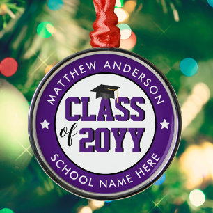 Eleganter Royal Lila Abschluss Ornament Aus Metall