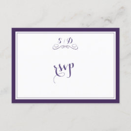 Eleganter RSVP für Lila und weiße Hochzeiten Karte