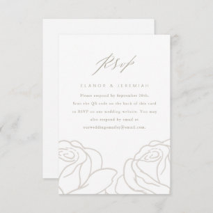 Eleganter RSVP mit Grauer Blütenhochzeit und QR-Co