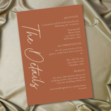 Eleganter Rust Terrakotta Minimalistische Hochzeit