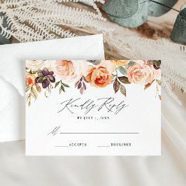 Eleganter Rustic Fall Floral Wedding RSVP