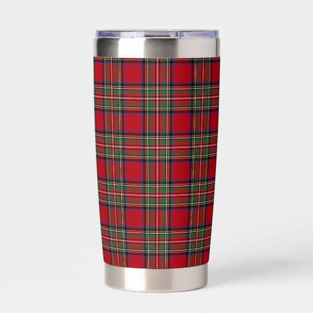 Eleganter Rustikal Stewart Tartan Plaid Thermobecher (Vorderseite)