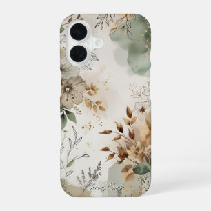 Eleganter Rustikaler Blumen-Wasserfarbeneffekt iPhone 16 Hülle