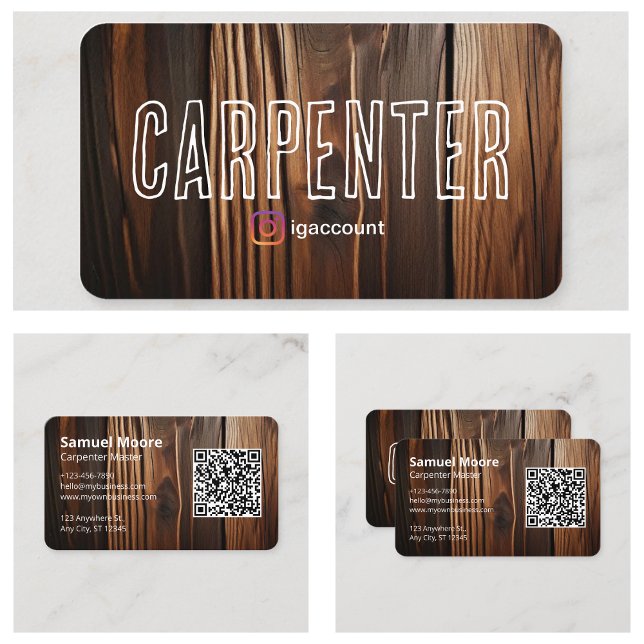 Eleganter rustikaler Carpenter Visitenkarte (Elegant Rustic Carpenter Business Card
)