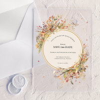 Eleganter Rustikaler Fall Beige Save the Date