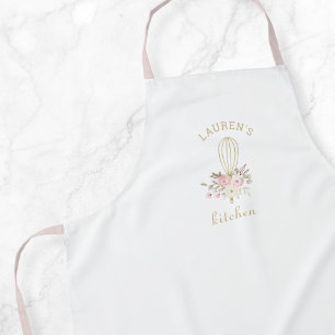 Eleganter rustikaler floraler Schneebesen Schürze