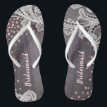 Eleganter, rustikaler Glitzer aus Holz, rot, Braut Flip Flops<br><div class="desc">Eleganter,  Vintager Spitz und strahlend blauer rosa Glitzer auf dunklem rustikalem Stallholzhintergrund,  ideal für rustikale Hochzeiten,  Scheunenhochzeiten und Hochzeiten auf dem Lande. Sehen Sie sich alle passenden Stücke in der Sammlung an.</div>