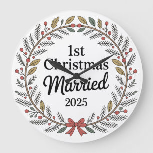 Eleganter Rustikaler Kranz   1. Weihnachten Verhei Große Wanduhr