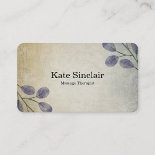 Eleganter Rustikaler Minimal Grüne Massage Therapi Visitenkarte