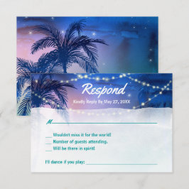 Eleganter Rustikaler Palmenstrand RSVP Karte