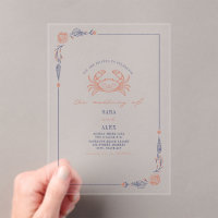 Eleganter Rustikaler Red & Blue Beach Wedding Crab