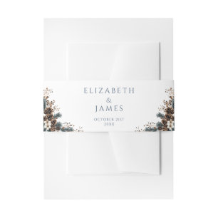 Eleganter Rustikaler Wald Pinecones Hochzeit Einladungsbanderole