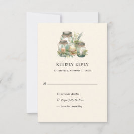 Eleganter Rustikaler Wasserfarbenwald RSVP Karte