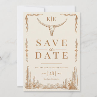 Eleganter rustikaler Western Hochzeit rettet das D Einladung