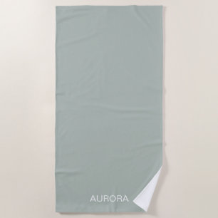 Eleganter Sage Green Personalisiert Name - Strandtuch