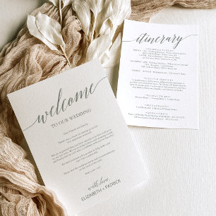 Eleganter Sage Printable Wedding Welcome Letter Einladung