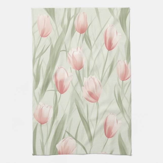 Eleganter Salbei-Tulpenpappel Geschirrtuch (Vertikal)