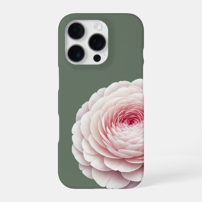 Eleganter Salbeigrüner Rosa Blumenstrauß iPhone Hülle (Rückseite)