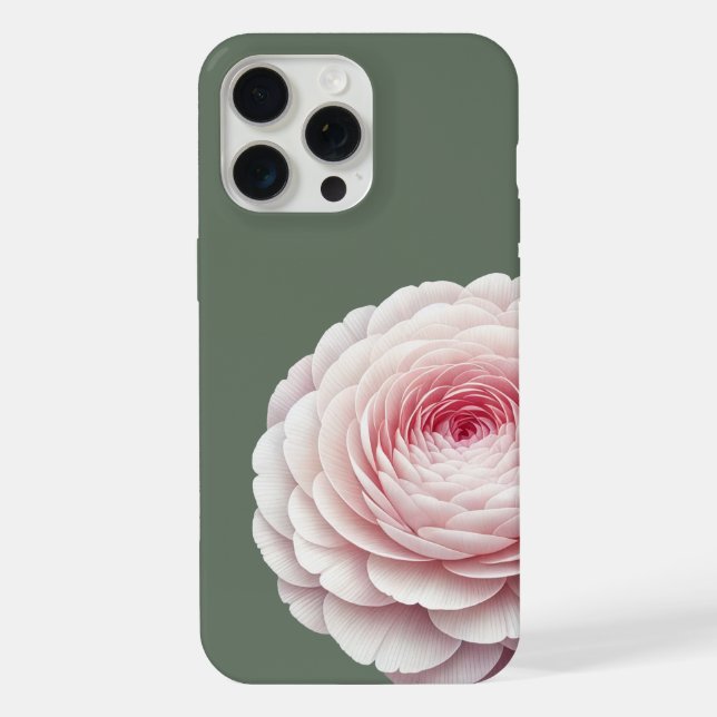 Eleganter Salbeigrüner Rosa Blumenstrauß iPhone Hülle (Rückseite)