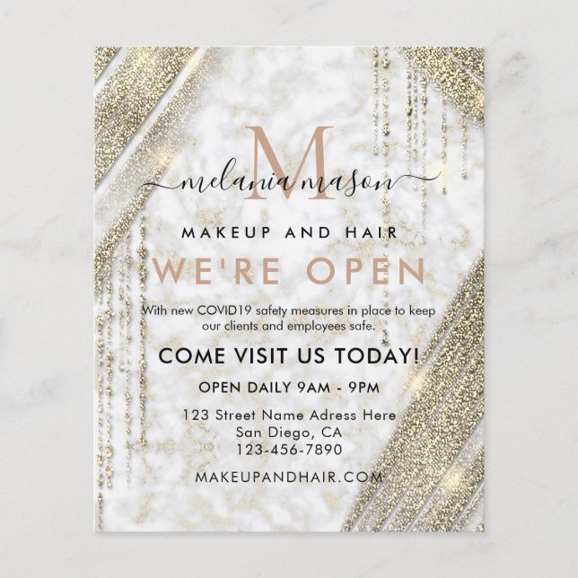 Eleganter Salon Grand Opening Flyer (Vorne)