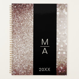 Eleganter Salon Monogram Glitzer Planner Planer