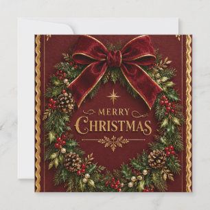 Eleganter Samt-Schleifen-Weihnachten, Luxuriöse Bo Einladung