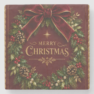 Eleganter Samt-Schleifen-Weihnachten, Luxuriöse Bo Steinuntersetzer