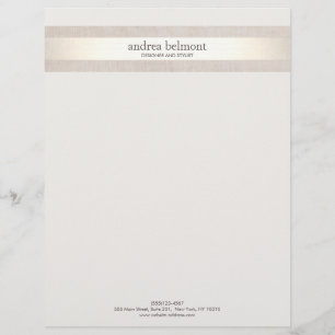 Eleganter Satin Gold Streifen Elfenbeinfarbener St Briefbogen