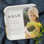 Eleganter Sauberer Minimaler Clean Foto Abschluss Pappteller<br><div class="desc">Wenn Sie weitere Anpassungen benötigen,  schreiben Sie mir bitte an yellowfebstudio@gmail.com.</div>