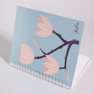 Eleganter sauberer pastellfarbener blauer und rosa notizbuch