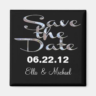 Eleganter Save the Date Magnet des Schwarz-II