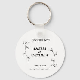 Eleganter Save-the-Date-Schlüsselanhänger, Minimal Schlüsselanhänger