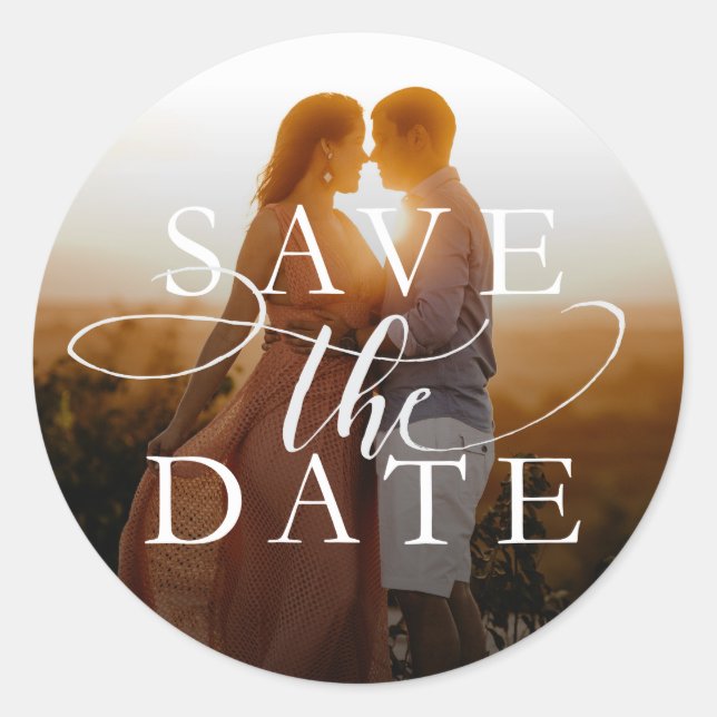 Eleganter Save the Date Umschlag Aufkleber (Vorderseite)