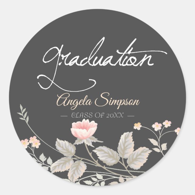 Eleganter, schicker Aquarell Rundaufkleber Runder Aufkleber (Vorderseite)