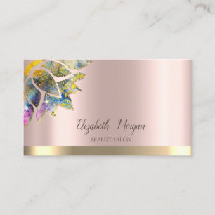 Eleganter, schicker, farbenfroher Lotus mit golden Visitenkarte