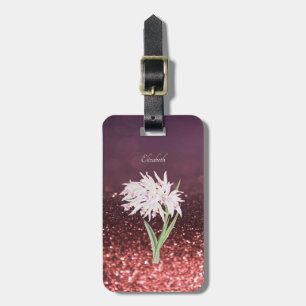 Eleganter, schicker Glitter Bokeh Ombre, Blume Gepäckanhänger