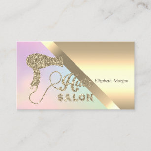 Eleganter, schicker Gold-Glitter-Haartrockner Visitenkarte