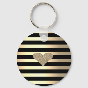 Eleganter, schicker, goldener, glitzernder Herzanh Schlüsselanhänger