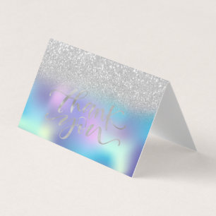 Eleganter schicker holografischer Silber-Bokeh Dan Visitenkarten