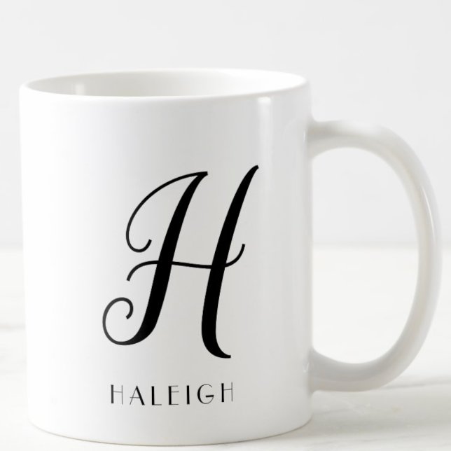 Eleganter schicker Name mit Monogramm Tasse ("Everyday is abundantly beautiful." 
Sincerely Best Wishes from Lucky Design World)