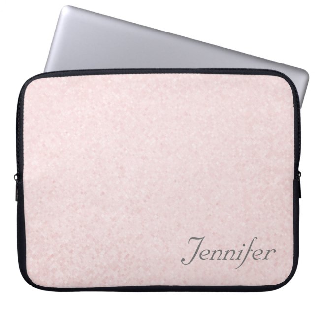 Eleganter schicker PINK bedruckter Glitzer PERSONA Laptopschutzhülle (Vorderseite)