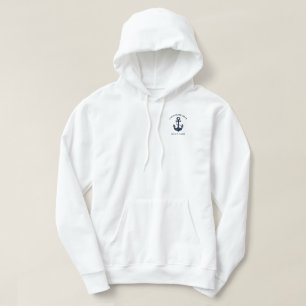 Eleganter Schiffsname und Kapitänssignatur Hoodie