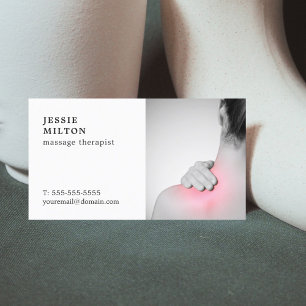 Eleganter schlichter Massage-Therapeut mit Foto Visitenkarte