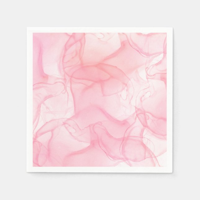 Eleganter schlichter, rosa Marmoreffekt Serviette (Vorderseite)