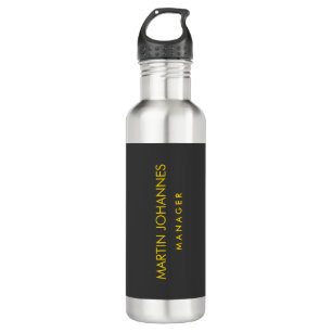Eleganter Schlichter, stilvoller Gold Color Black  Edelstahlflasche