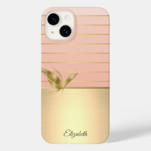 Eleganter Schmetterling Gold Gestreift Case-Mate iPhone 14 Hülle